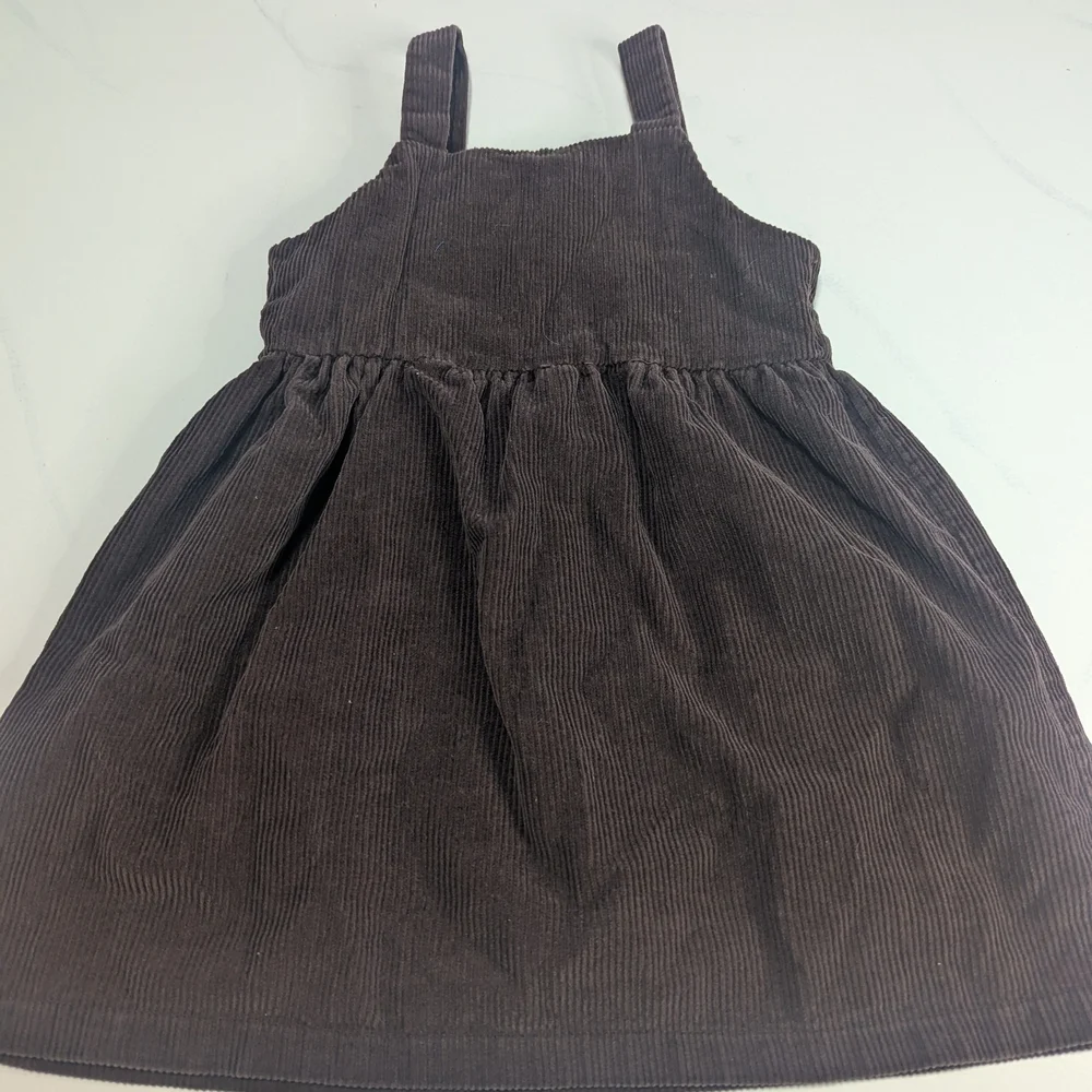 Nannette Kids Brown Corduroy 100%Cotton 3 Button Jumper/Dress, Size 6